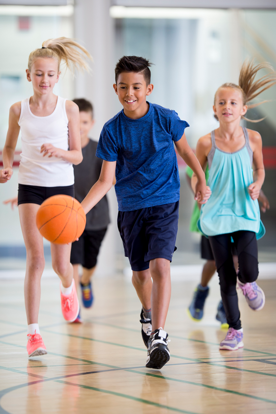 Kids playing basketball